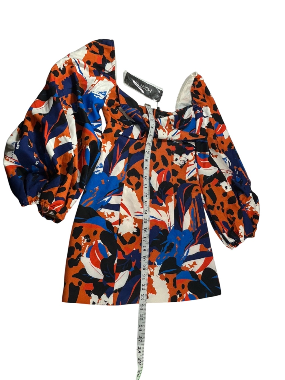 Mossman The Untamed Mini Dress Off Shoulder Puff Sleeve Floral Animal Print 6/8 - Picture 2 of 8